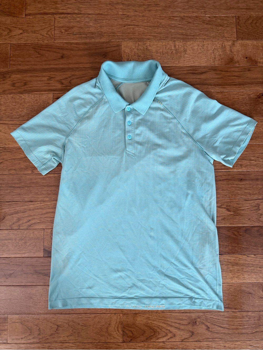 Lululemon Metal Vent Tech Polo Short Sleeve Cyan Blue Size M